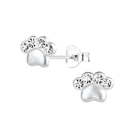 Pfotenabdruck Kinder Ohrringe 925 Silber