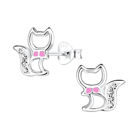 Katzen Kinder Ohrringe 925 Silber