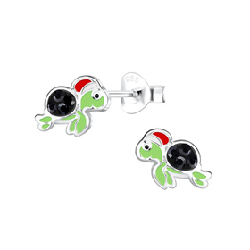 Winter Schildkr�ten Kinder Ohrringe 925 Silber