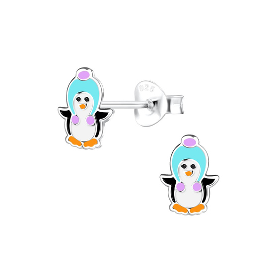 Pinguin Kinder Ohrringe 925 Silber
