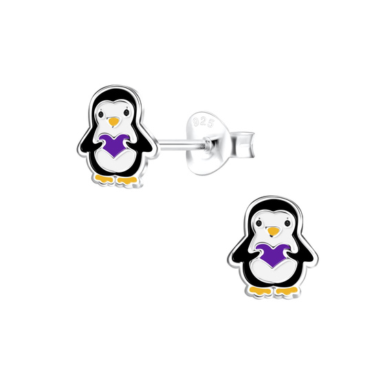 Pinguin Kinder Ohrringe 925 Silber
