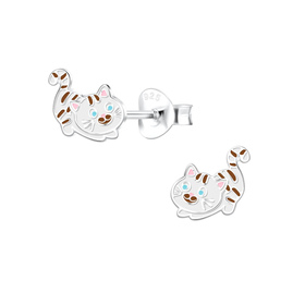 Katzen Kinder Ohrringe 925 Silber