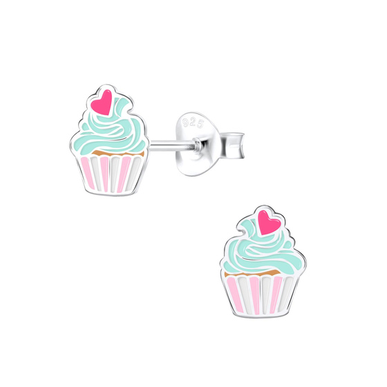 Cupcake Kinder Ohrringe 925 Silber