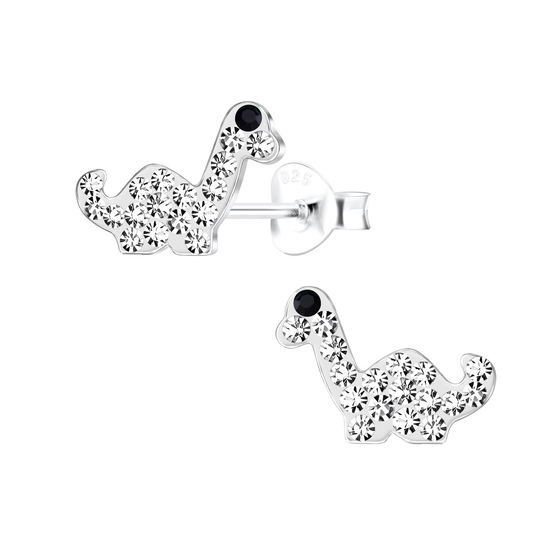 Brachiosaurus-Dinosaurier Kinder Ohrringe 925 Silber