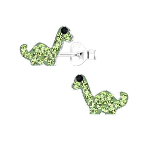 Brachiosaurus-Dinosaurier Kinder Ohrringe 925 Silber