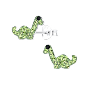 Brachiosaurus-Dinosaurier Kinder Ohrringe 925 Silber
