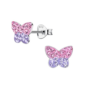 Schmetterling Kinder Ohrringe 925 Silber