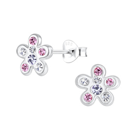 Blumen Kinder Ohrringe 925 Silber