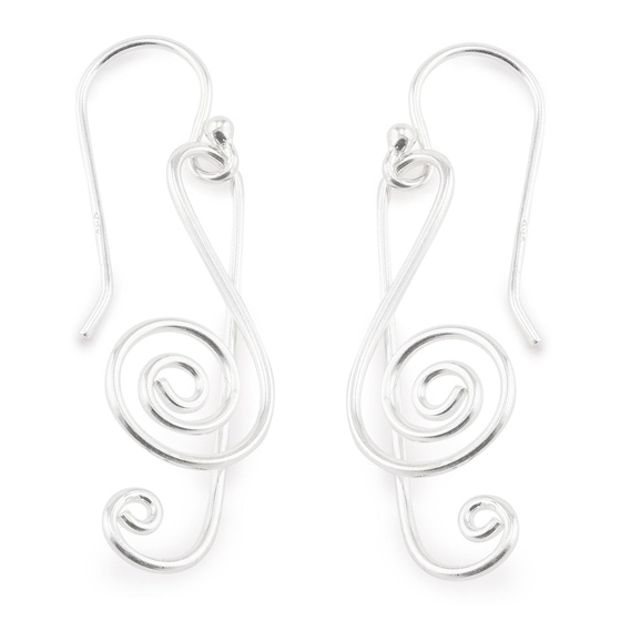 Auf dem Bild zu sehen sind Damen Ohrringe Noten Schlssel Ohrhnger aus 925 Sterling Silver echt Silber