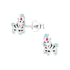 Zebra Kinder Ohrringe 925 Silber