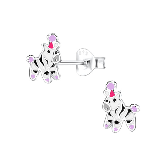 Zebra Kinder Ohrringe 925 Silber
