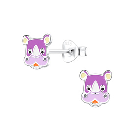 Nashorn Kinder Ohrringe 925 Silber