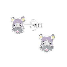 Nashorn Kinder Ohrringe 925 Silber