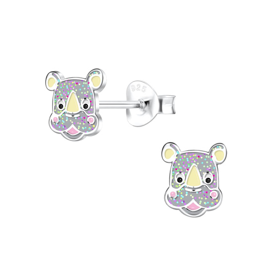 Nashorn Kinder Ohrringe 925 Silber