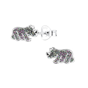 Nashorn Kinder Ohrringe 925 Silber