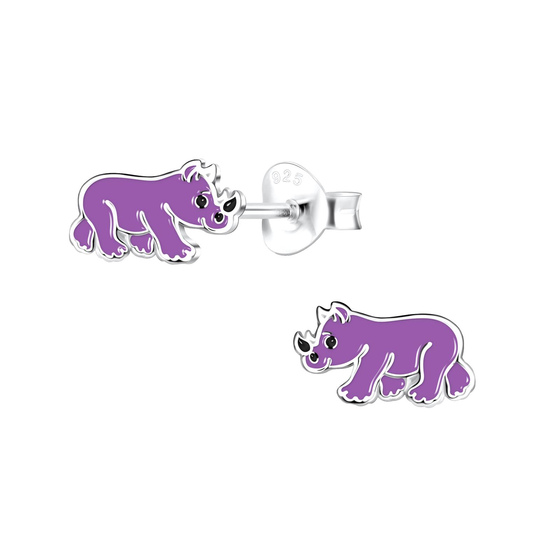 Nashorn Kinder Ohrringe 925 Silber