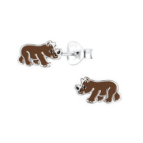 Nashorn Kinder Ohrringe 925 Silber