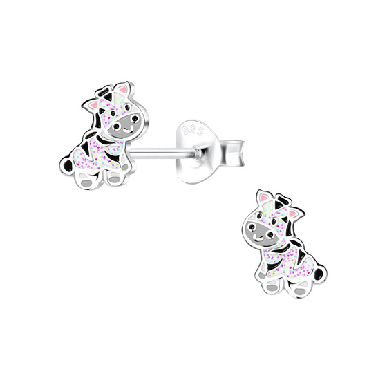 Zebra Kinder Ohrringe 925 Silber