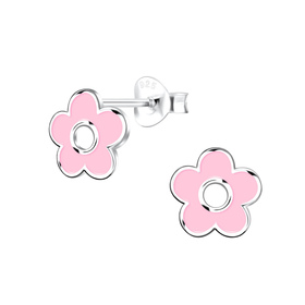 Blumen Kinder Ohrringe 925 Silber
