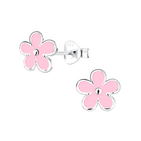 Blumen Kinder Ohrringe 925 Silber