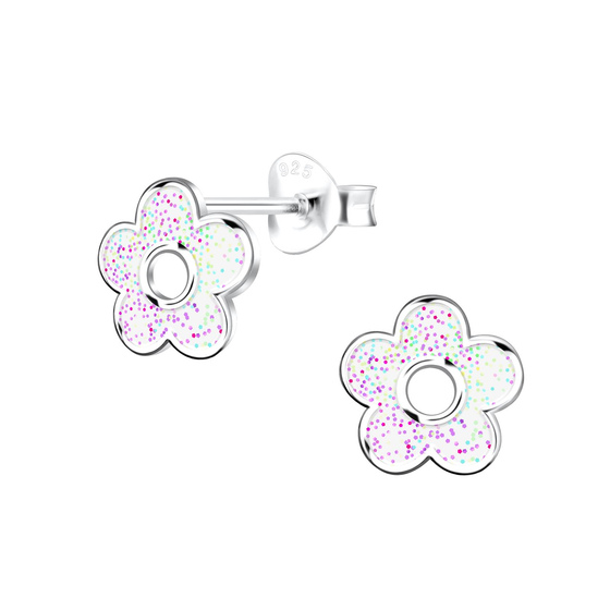 Blumen Kinder Ohrringe 925 Silber