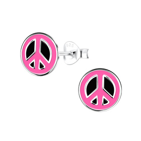 Peace Zeichen Kinder Ohrringe 925 Silber