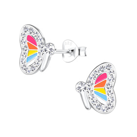 Schmetterling Kinder Ohrringe 925 Silber