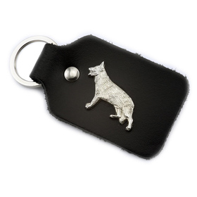 Auf dem Bild zu sehen ist ein Schferhund aus Leder als...