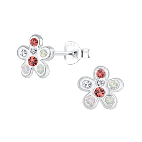 Blumen Kinder Ohrringe 925 Silber