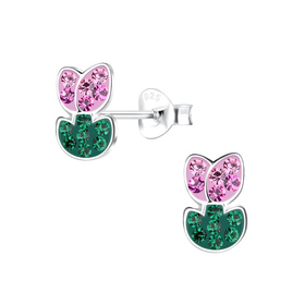 Tulpen Kinder Ohrringe 925 Silber