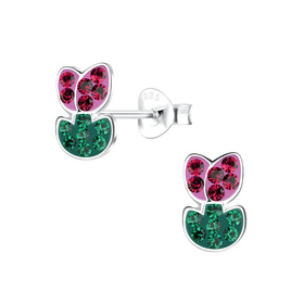 Tulpen Kinder Ohrringe 925 Silber