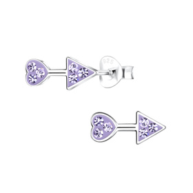 Herz Kristall Kinder Ohrringe 925 Silber