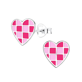 Herz Kinder Ohrringe 925 Silber