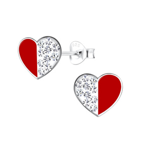 Herz Kinder Ohrringe 925 Silber