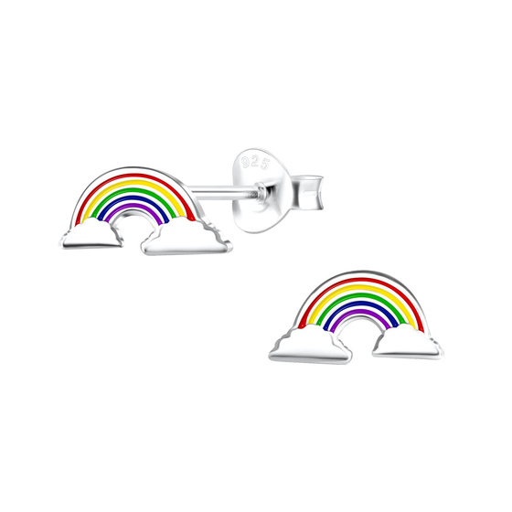 Regenbogen Kinder Ohrringe 925 Silber