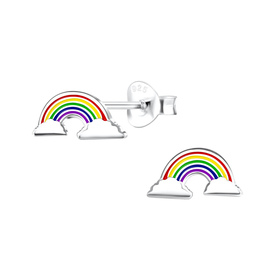 Regenbogen Kinder Ohrringe 925 Silber
