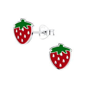 Erdbeeren Kinder Ohrringe 925 Silber