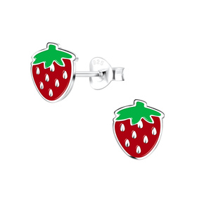 Erdbeeren Kinder Ohrringe 925 Silber