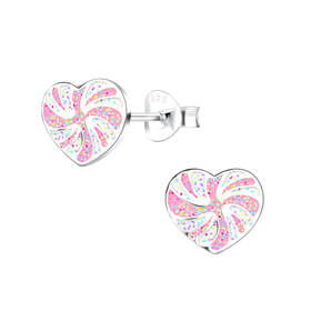 Spiral Herz Kinder Ohrringe 925 Silber