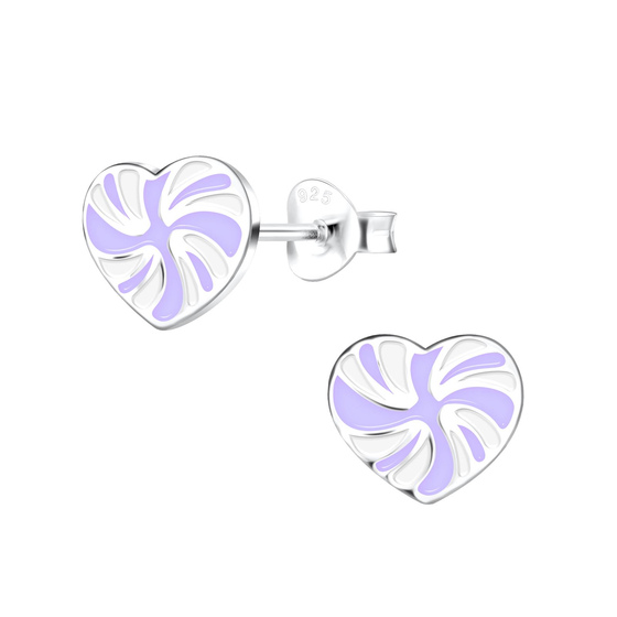 Spiral Herz Kinder Ohrringe 925 Silber