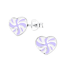 Spiral Herz Kinder Ohrringe 925 Silber