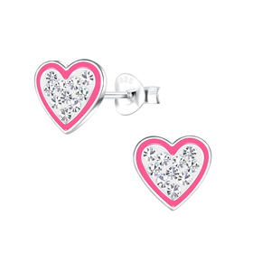 Herz Kinder Ohrringe 925 Silber