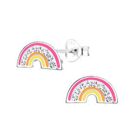 Regenbogen Kinder Ohrringe 925 Silber