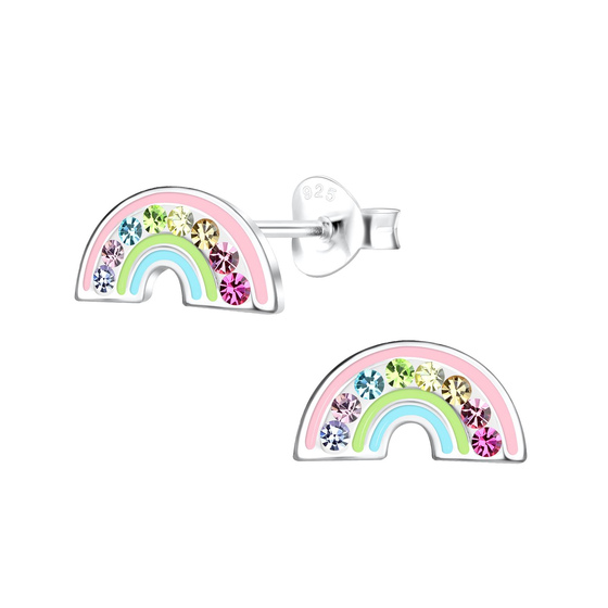 Regenbogen Kinder Ohrringe 925 Silber