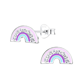 Regenbogen Kinder Ohrringe 925 Silber