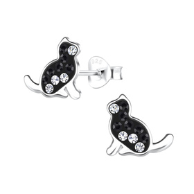 Katzen Kinder Ohrringe 925 Silber