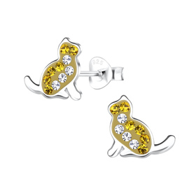 Katzen Kinder Ohrringe 925 Silber