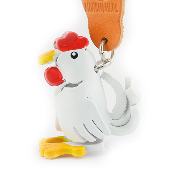 Auf dem Bild zu sehen ist ein Huhn aus Leder als Schl�sselanh�nger Figur
