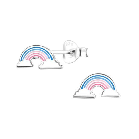 Regenbogen Kinder Ohrringe 925 Silber