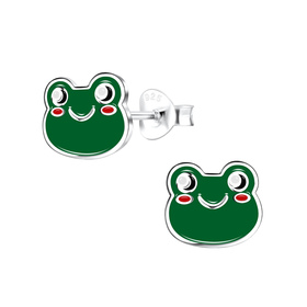 Frosch Kinder Ohrringe 925 Silber